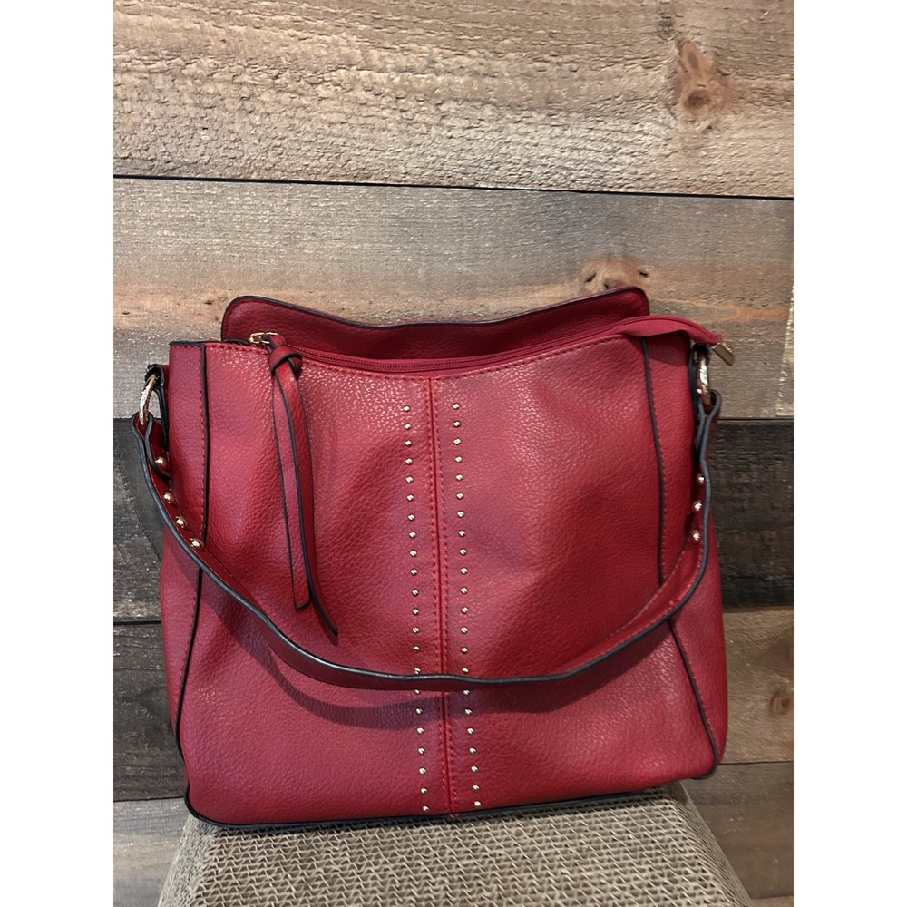 Montana West Select Vegan PU Leather Purse Bag Red w/ Gold Hardware Lightly Used